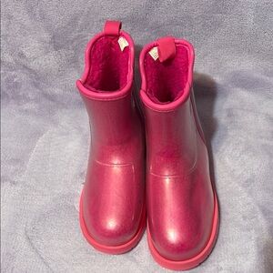 Time and Tru Pink Rain & Snow Boots Waterproof Pull-On